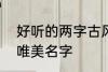 好听的两字古风名字 2个字古风意境唯美名字