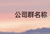 公司群名称 公司群名称推荐