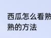 西瓜怎么看熟了还是熟 看西瓜成没成熟的方法